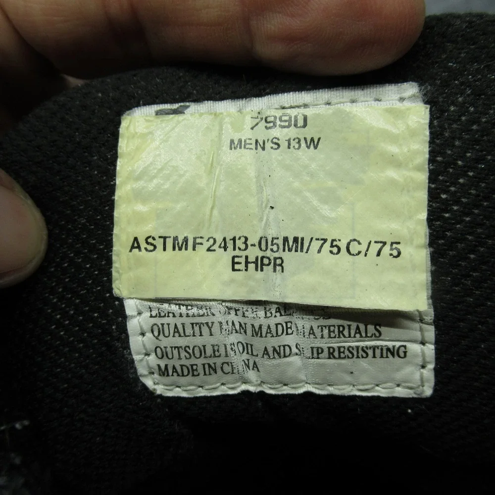 Thorogood Work Boots Mens‎ 13 W Black Leather Trooper Safety Toe EH PR Zip READ